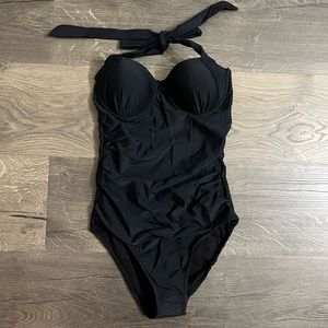 Black one piece swimsuit brand new with tags size XS